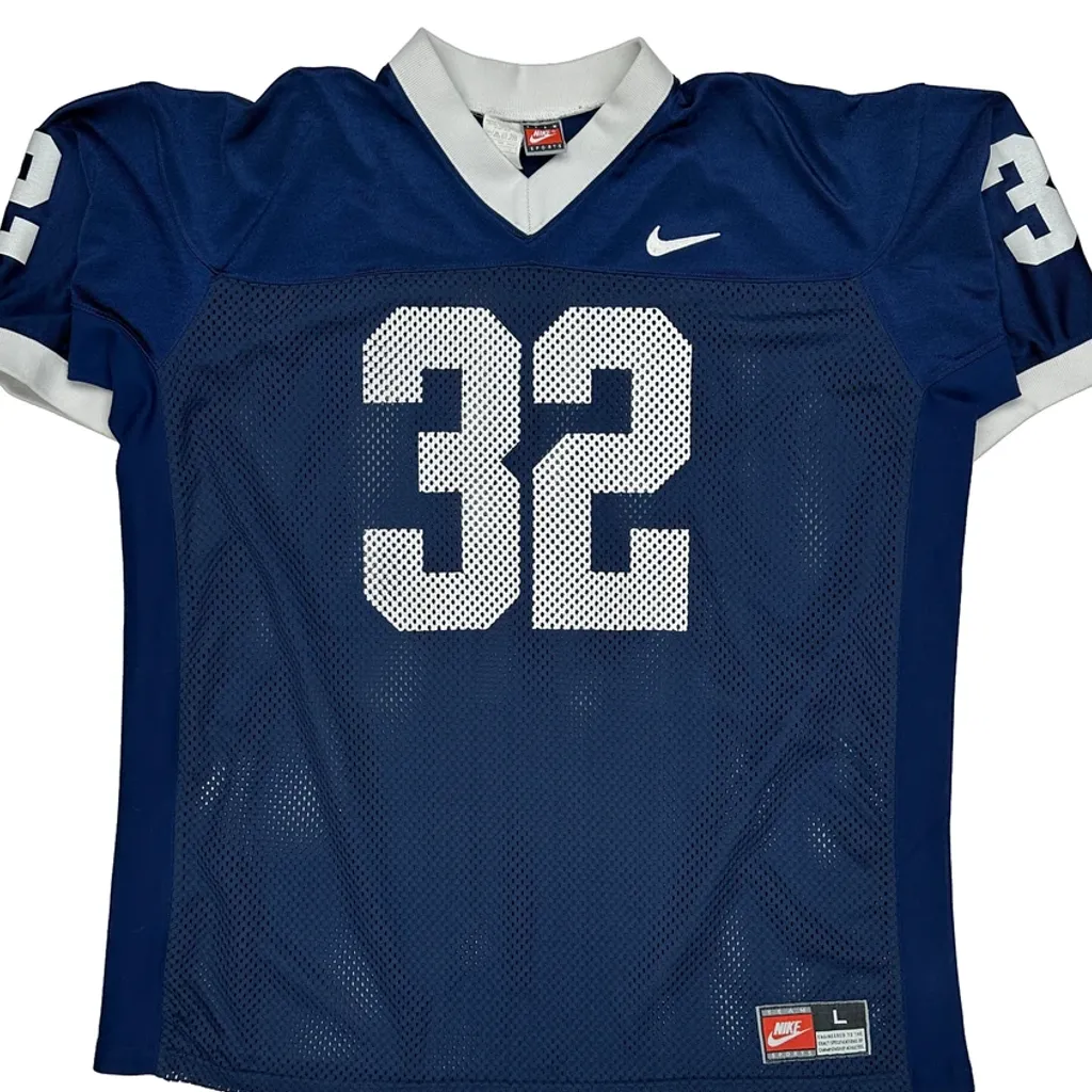 Made In USA Nike Football Jersey - Large Blue Nylon - Image 5