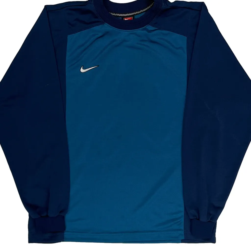 Made In USA Nike Long Sleeve T-Shirt - Medium Blue Polyester - Image 4