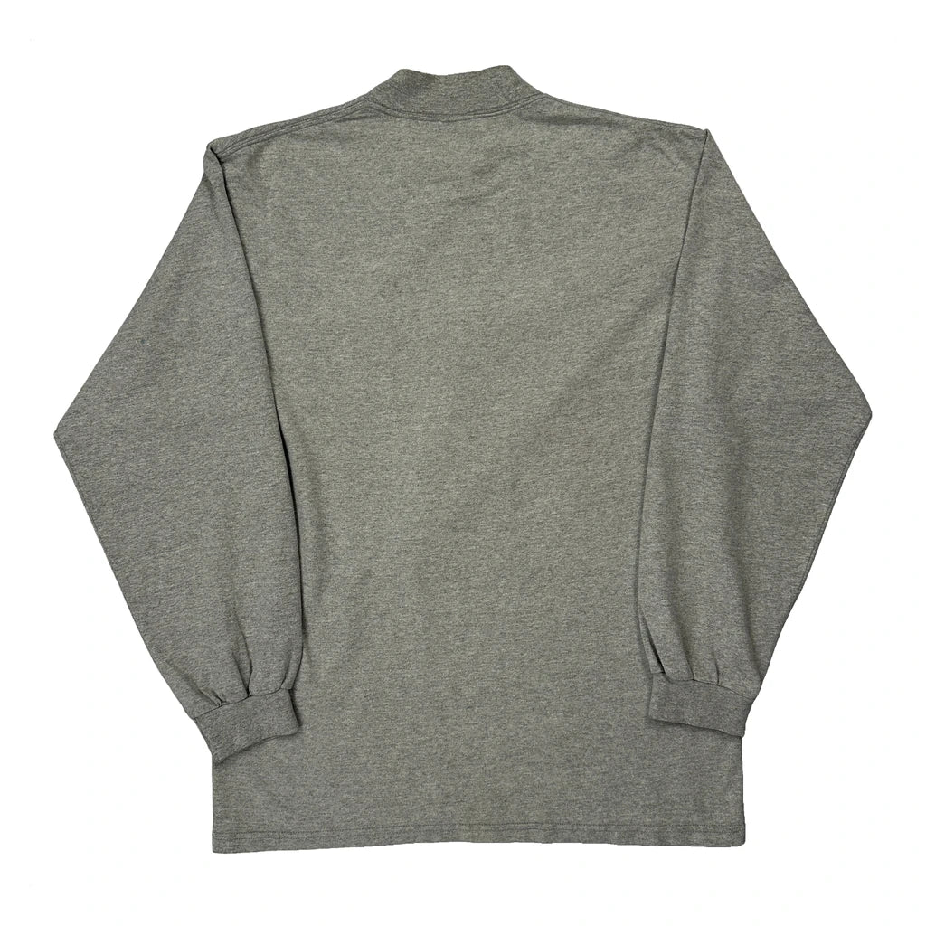 Made In USA Nike Long Sleeve T-Shirt - Large Grey Cotton - Image 2