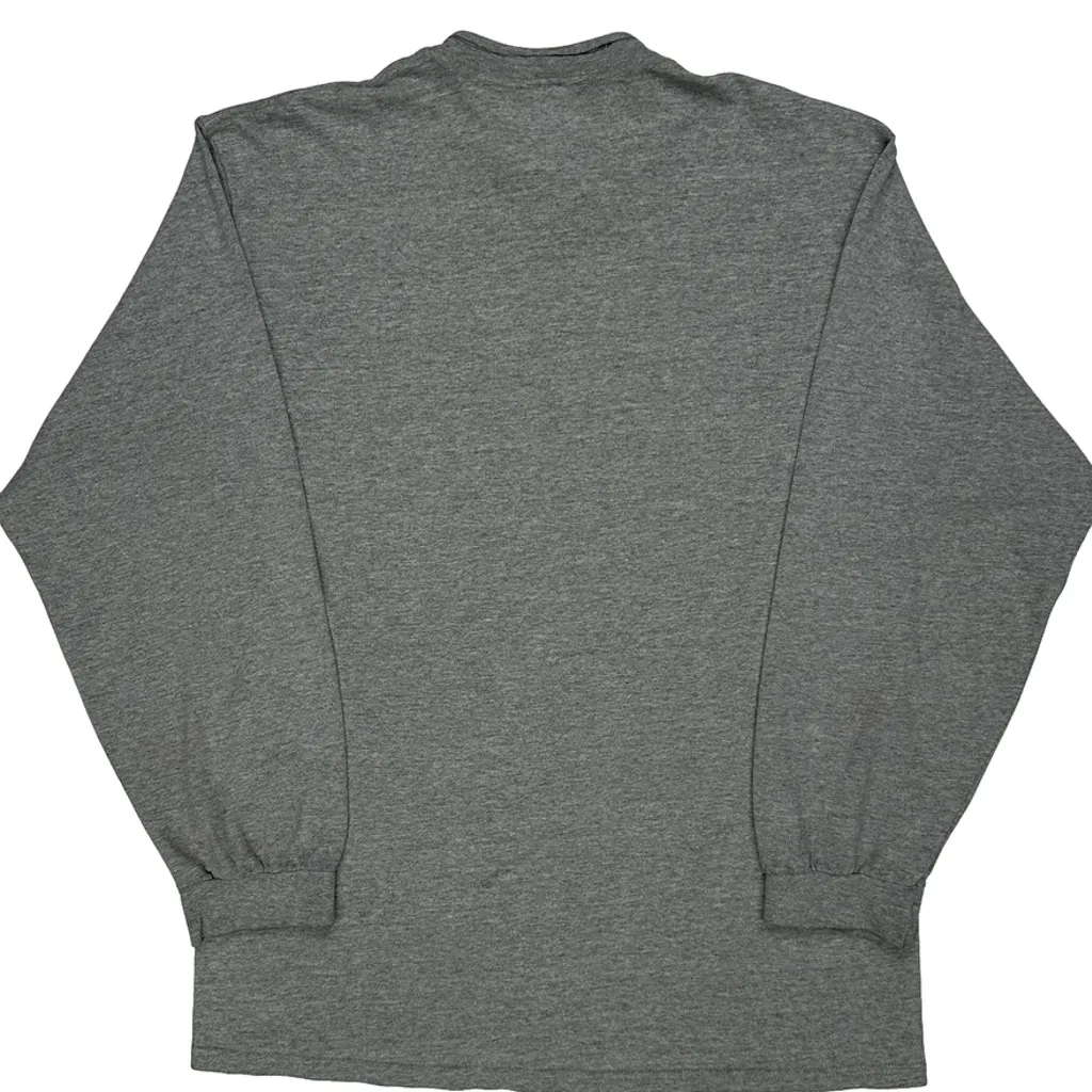 Made In USA Nike Long Sleeve T-Shirt - Large Grey Cotton - Image 6