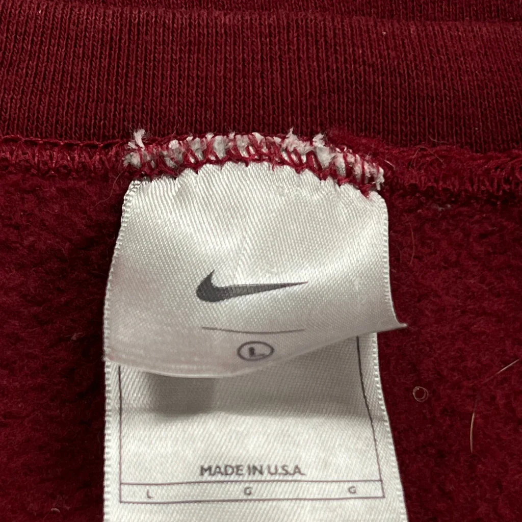 Made In USA Nike Sweatshirt - Large Red Cotton - Image 3