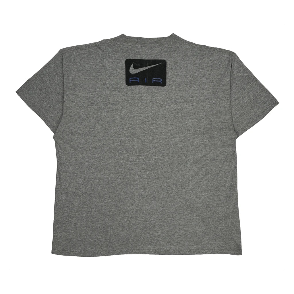 Made In USA Nike Air Spellout T-Shirt - 2XL Grey Cotton - Image 2