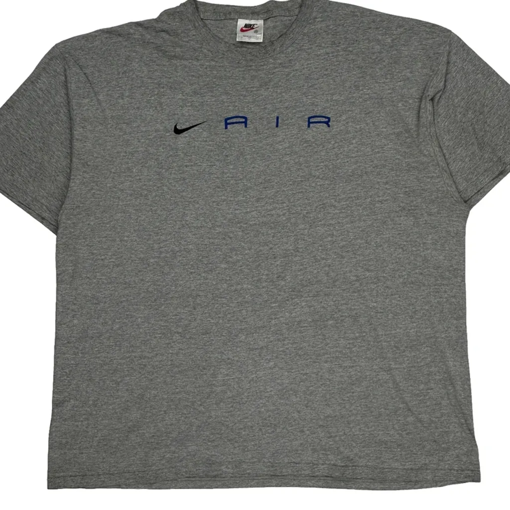 Made In USA Nike Air Spellout T-Shirt - 2XL Grey Cotton - Image 5