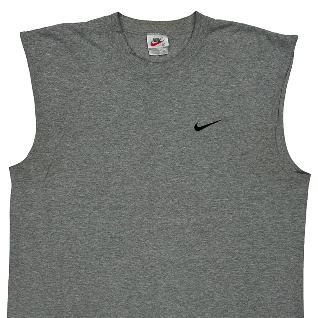 Made In USA Nike Vest - Large Grey Cotton - Image 5