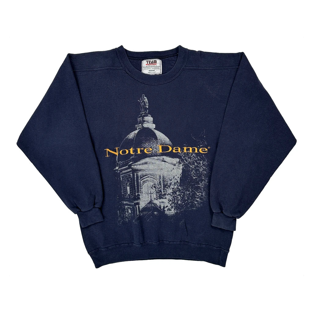 Made In USA Notre Dame Team Edition College Sweatshirt - Medium Navy Cotton Blend