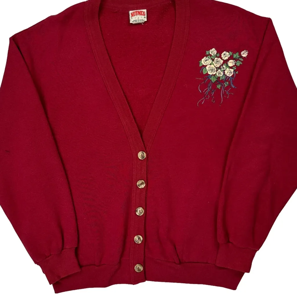 Made In USA Nutmeg Cardigan - Medium Red Cotton - Image 4