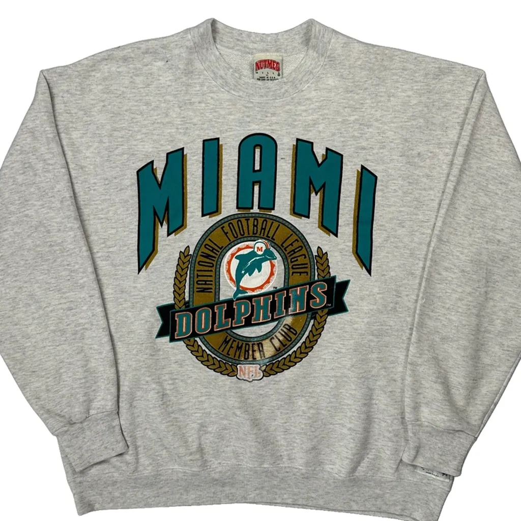 Made In USA Nutmeg Miami Dolphins Sweatshirt - XL Grey Cotton - Image 5