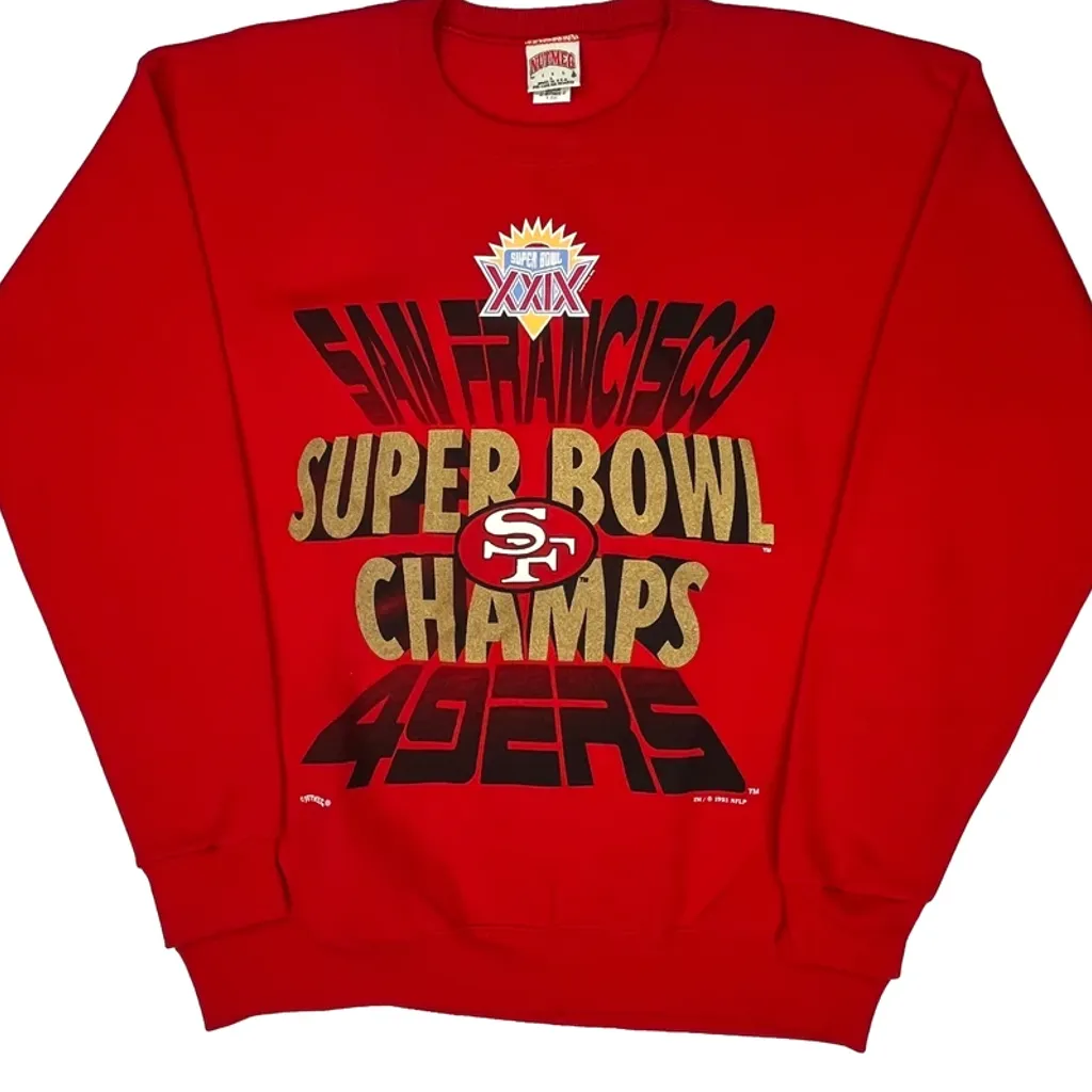 Made In USA Nutmeg San Francisco 49Ers Sweatshirt - Large Red Cotton - Image 4