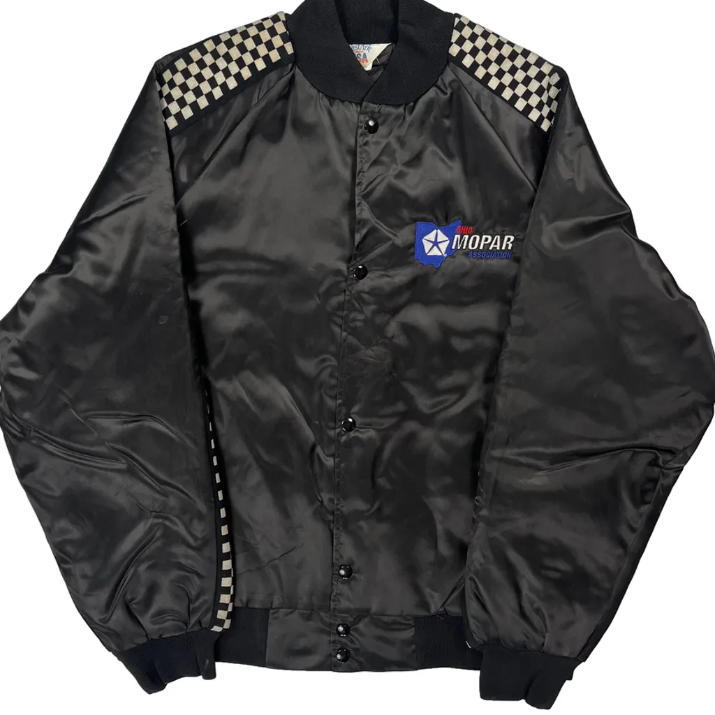 Made In USA Ohio Mopar Association West Ark Graphic Varsity Jacket - Large Black Polyester - Image 4