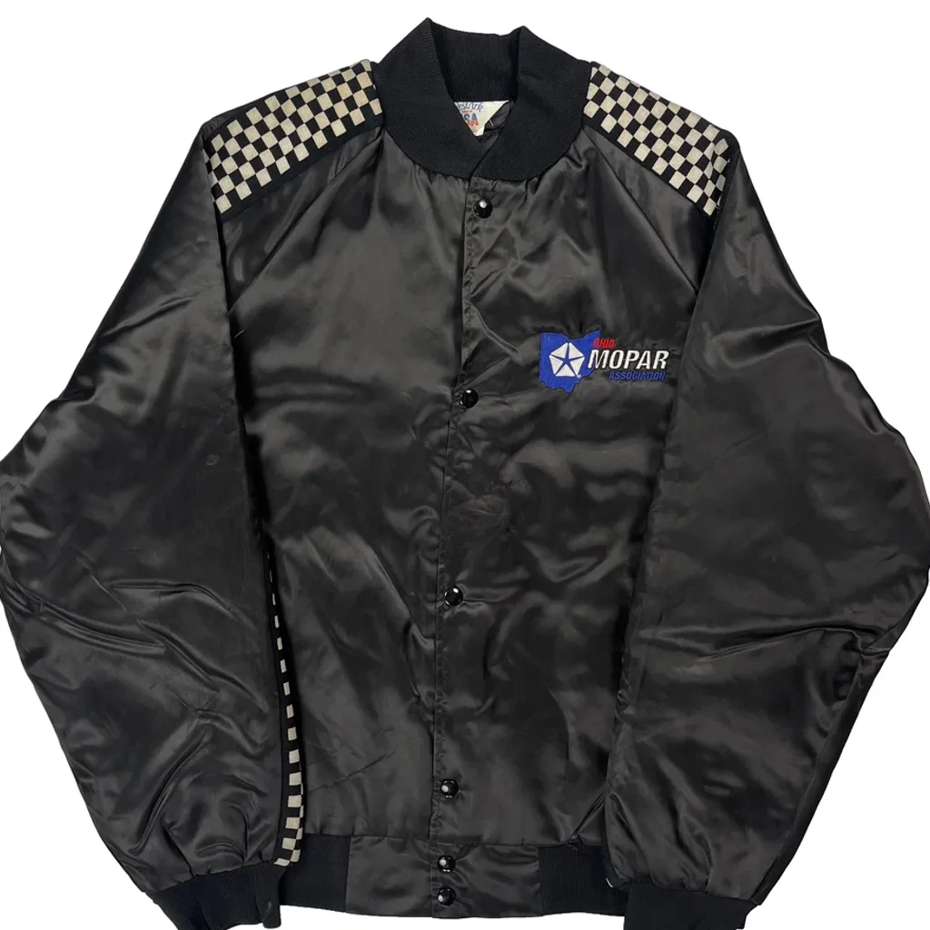Made In USA Ohio Mopar Association West Ark Graphic Varsity Jacket - Large Black Polyester - Image 5