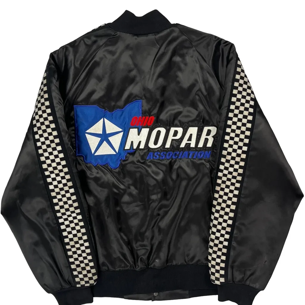 Made In USA Ohio Mopar Association West Ark Graphic Varsity Jacket - Large Black Polyester - Image 7