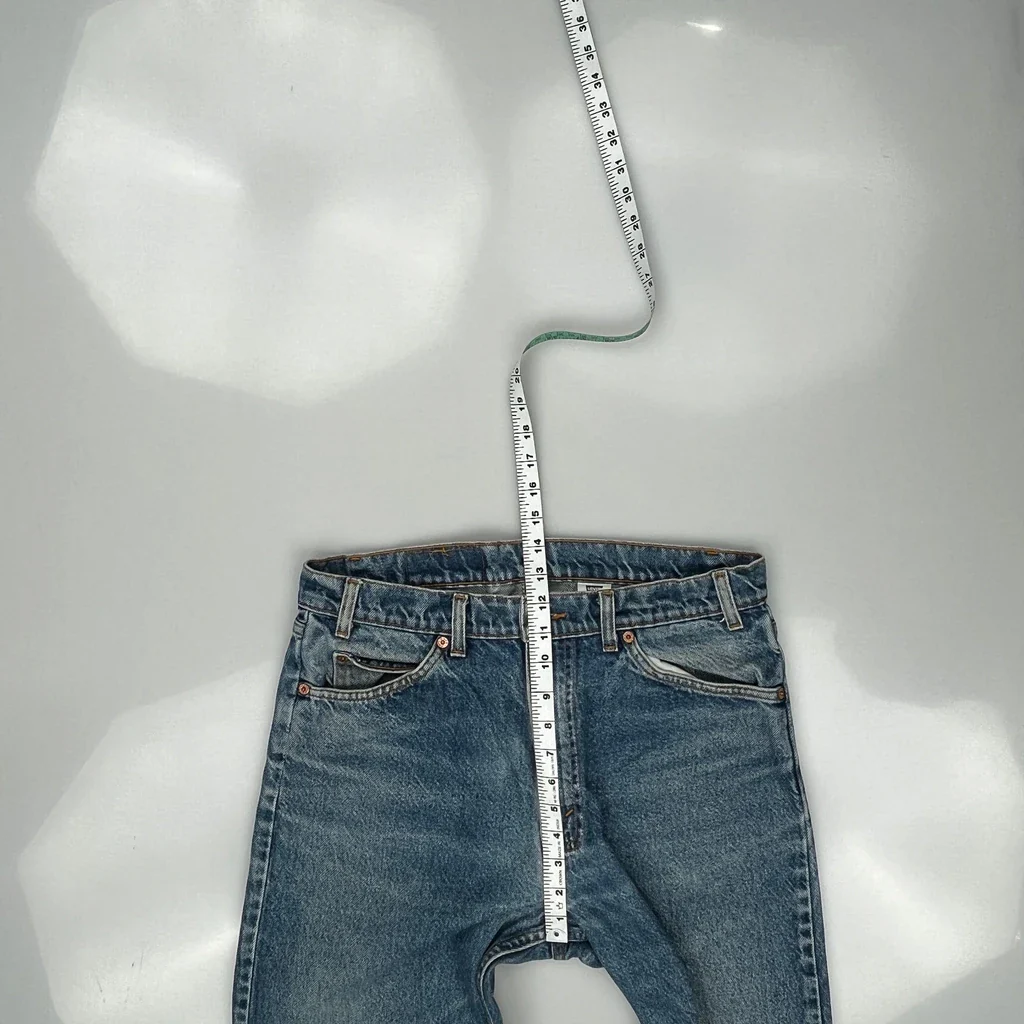 Made In USA Orange Tab Levis 505 Jeans - 32W 30L Blue Cotton - Image 4