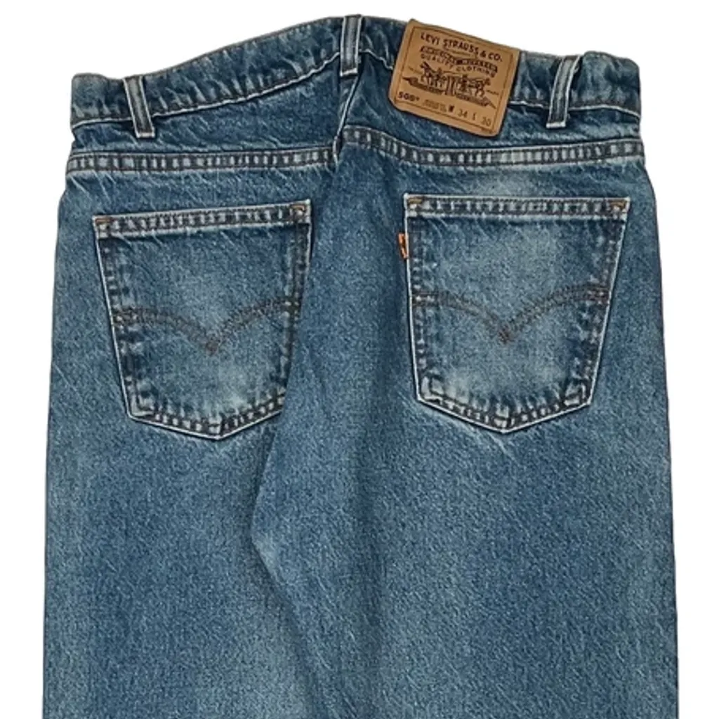 Made In USA Orange Tab Levis 505 Jeans - 32W 30L Blue Cotton - Image 8