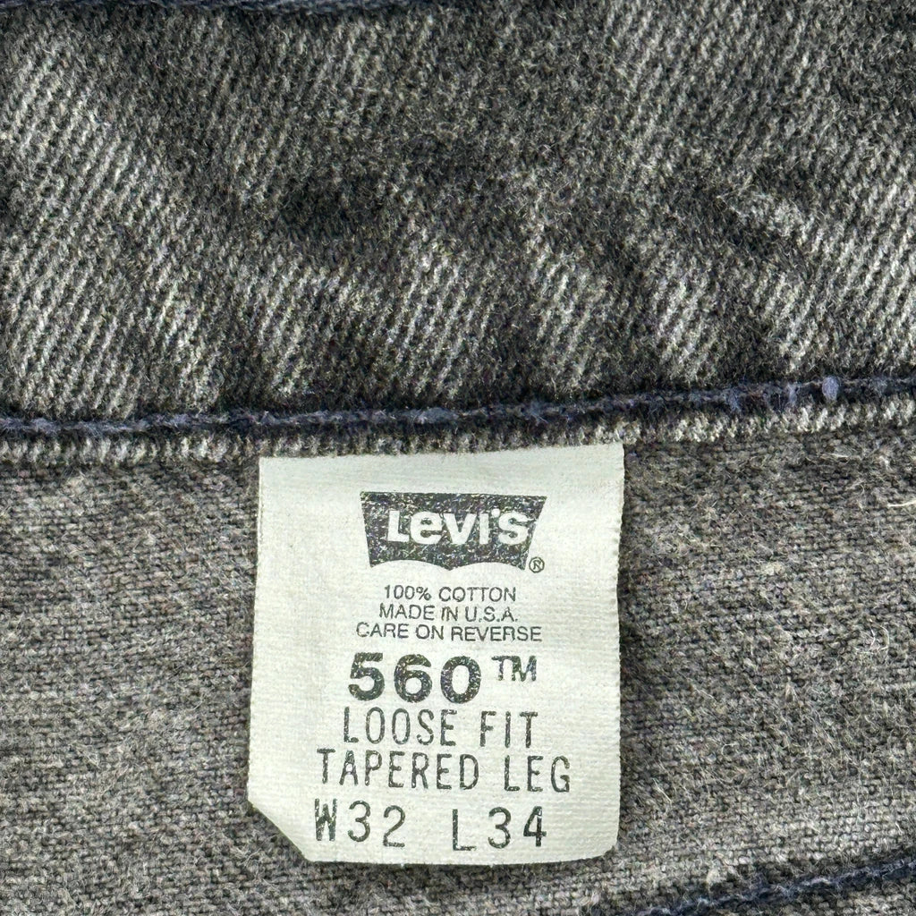 Made In USA Orange Tab Levis 560 Jeans - 30W 34L Grey Cotton - Image 6