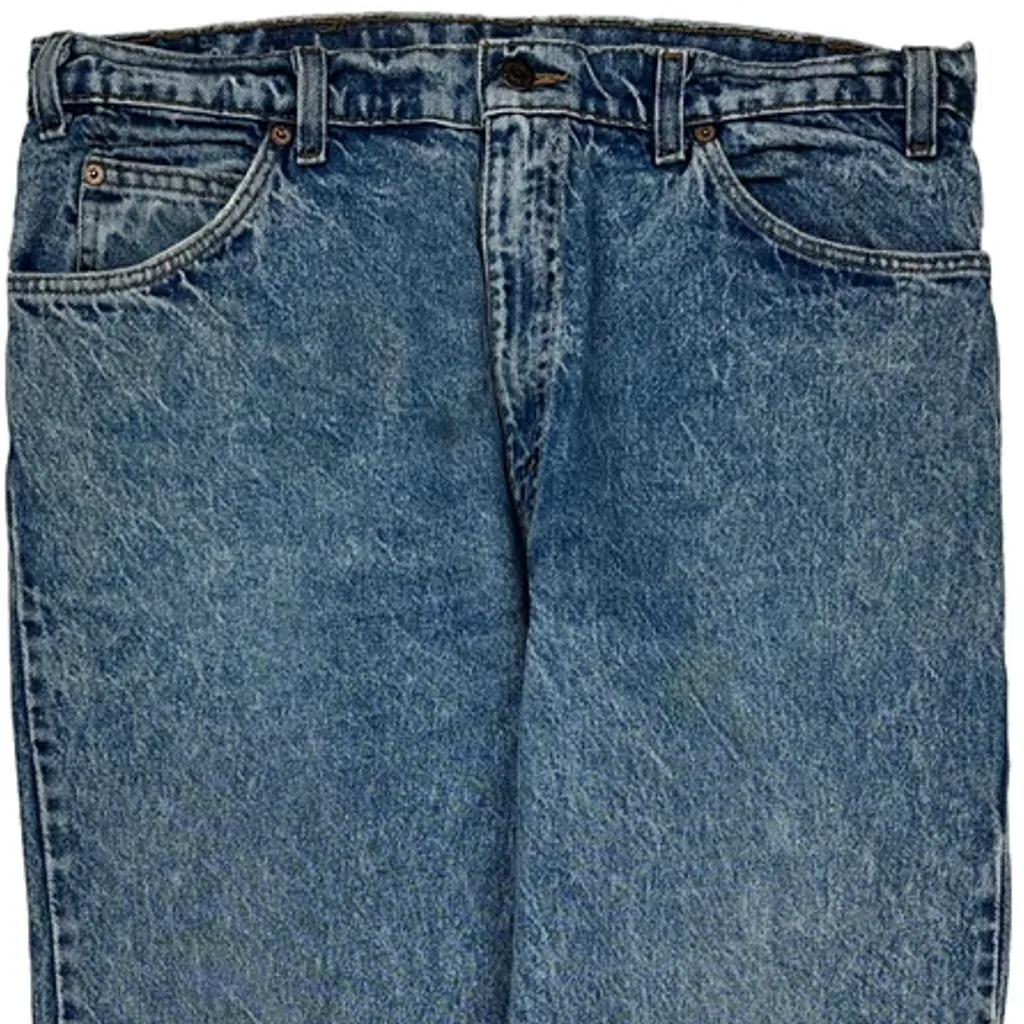 Made In USA Orange Tabs Levis Jeans - 35W 30L Blue Cotton - Image 10
