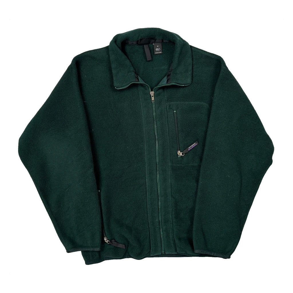 Made In USA Patagonia Synchilla Fleece Jacket - Medium Green Polyester