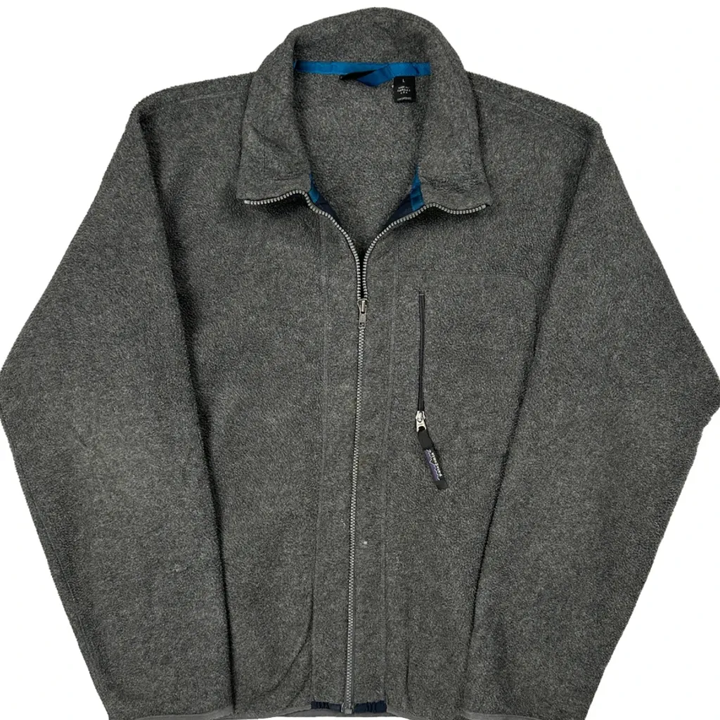 Made In USA Patagonia Fleece Jacket - Large Grey Polyester - Image 4