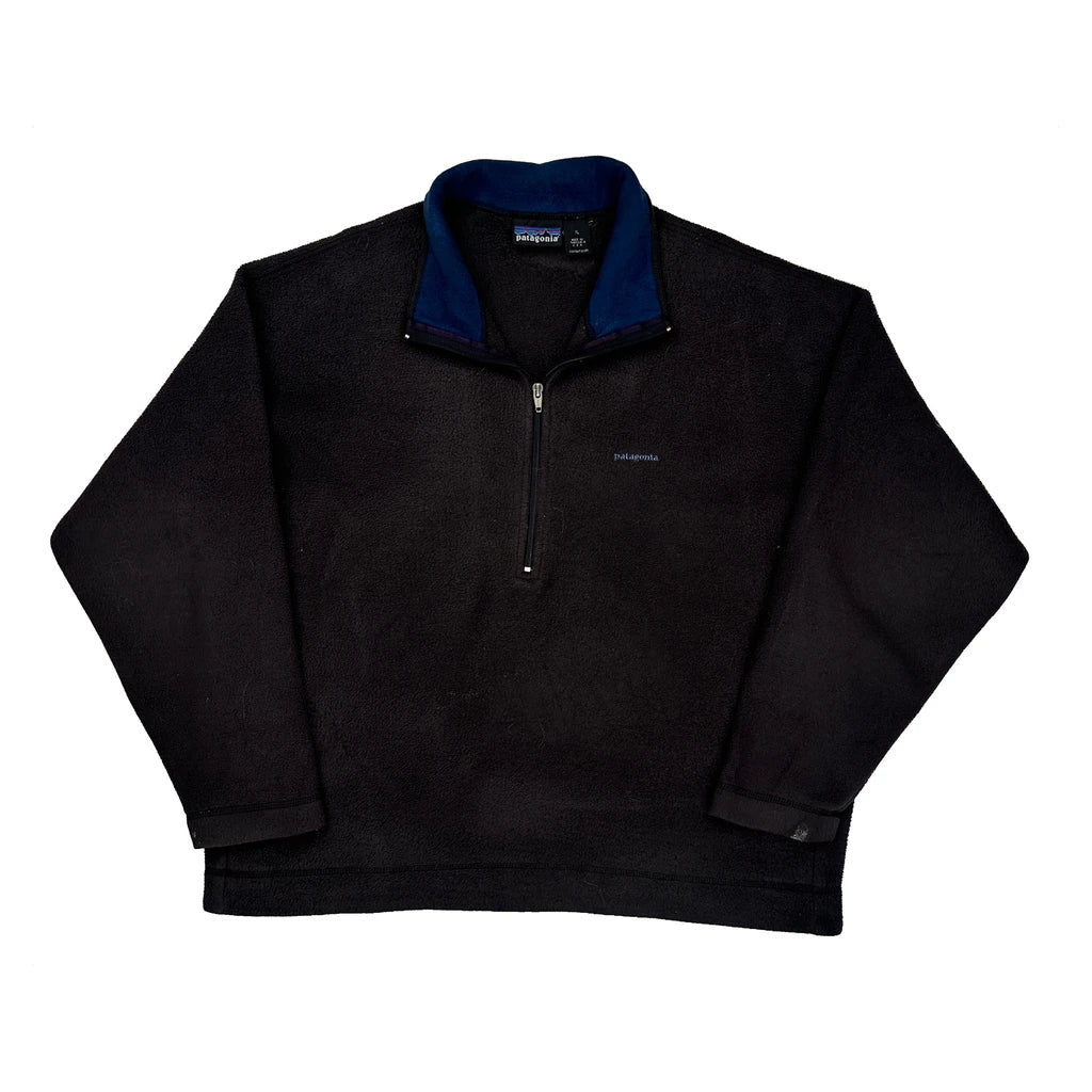 Made In USA Patagonia 1/4 Zip Fleece - XL Black Polyester
