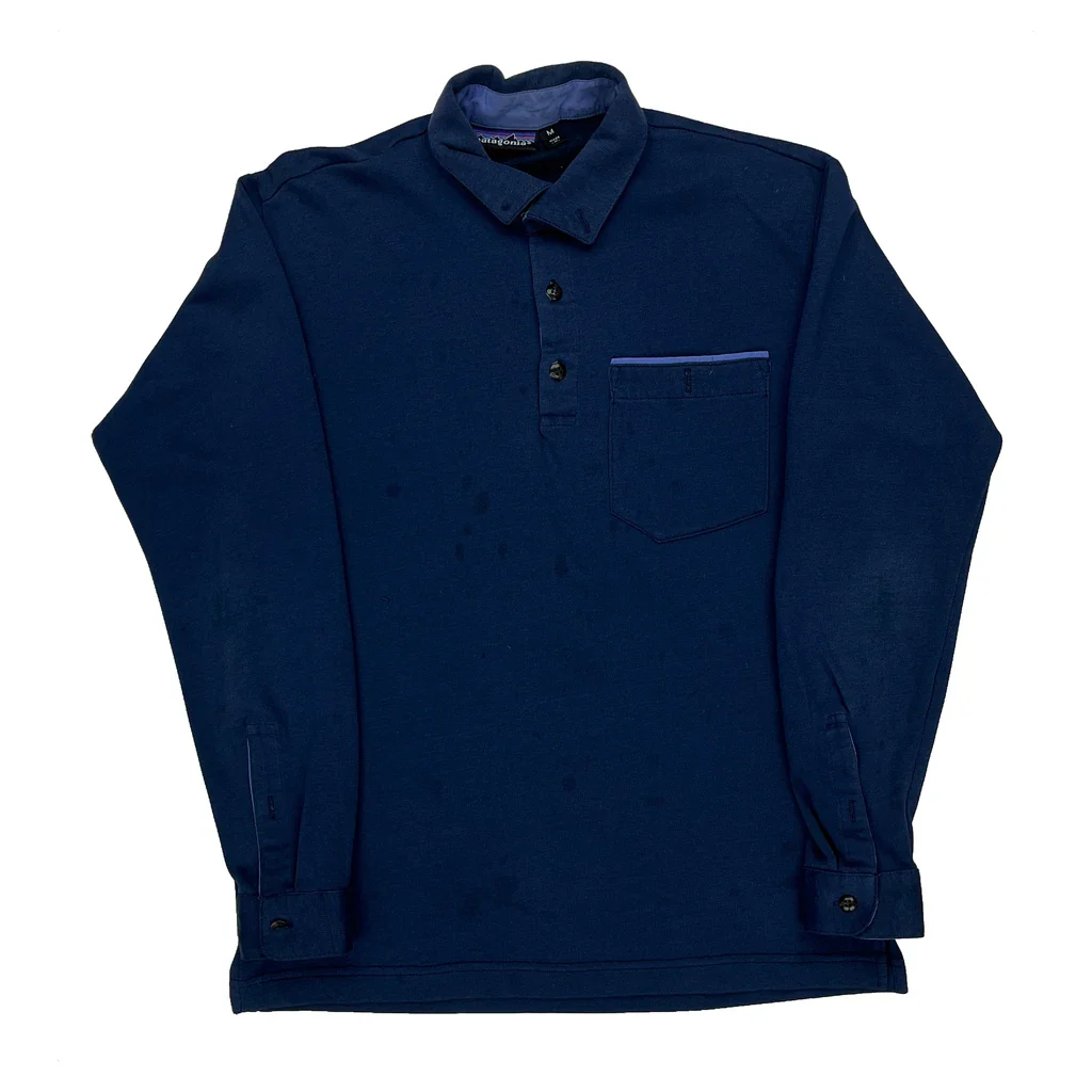 Made In USA Patagonia Polo Shirt - Medium Blue Cotton