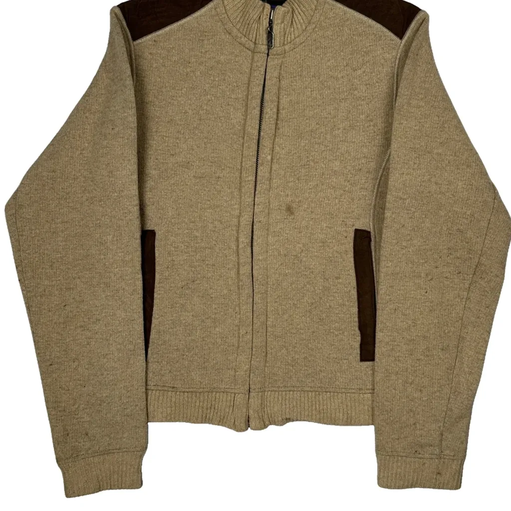 Made In USA Patagonia Zip Up - Small Beige Wool Blend - Image 4