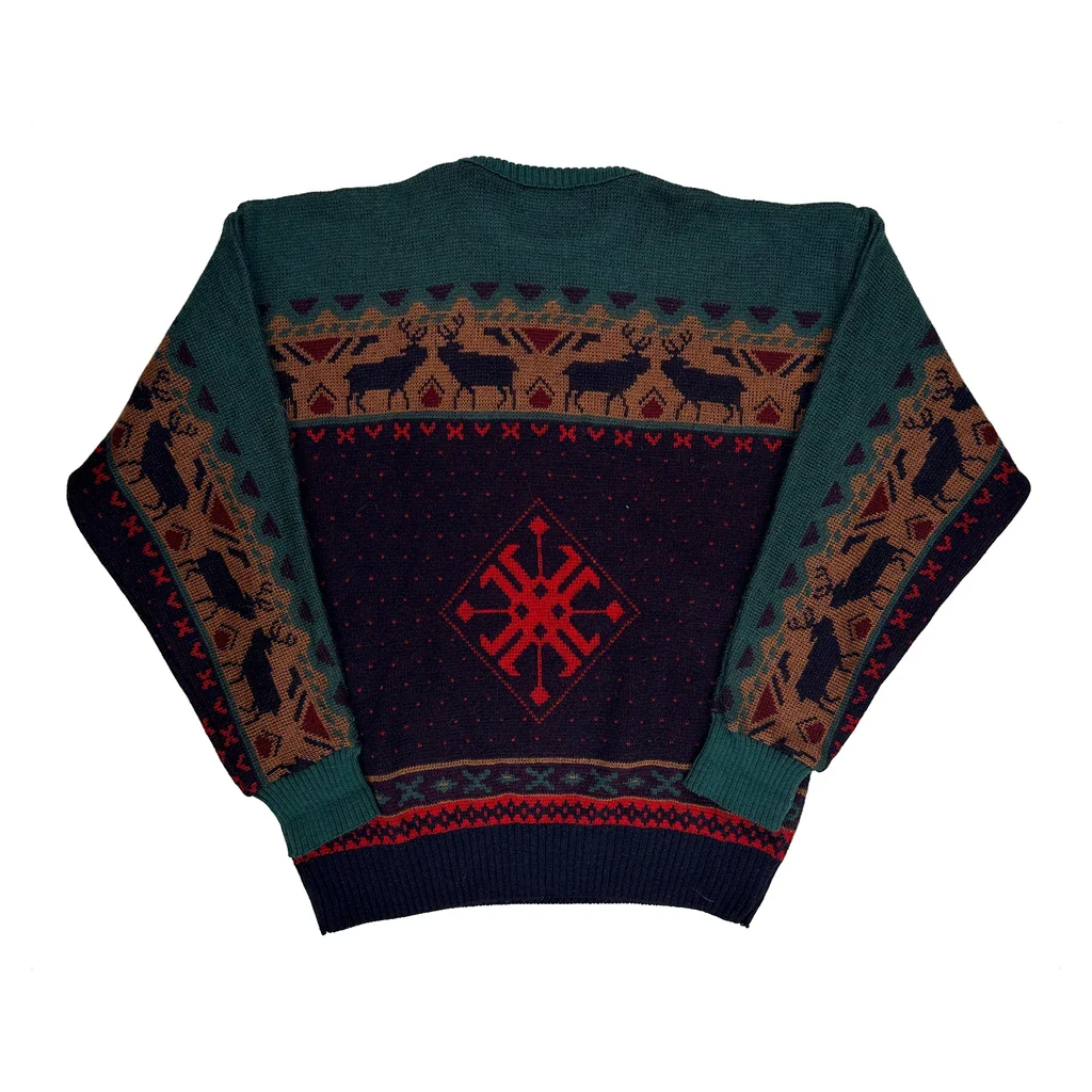 Made In USA Pendleton Jumper - Large Green Virgin Wool - Image 2