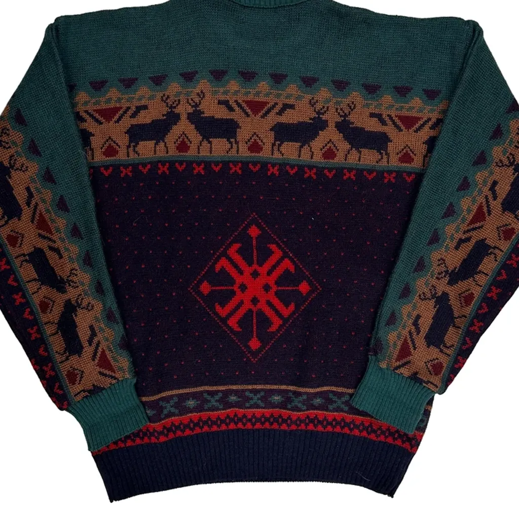 Made In USA Pendleton Jumper - Large Green Virgin Wool - Image 7