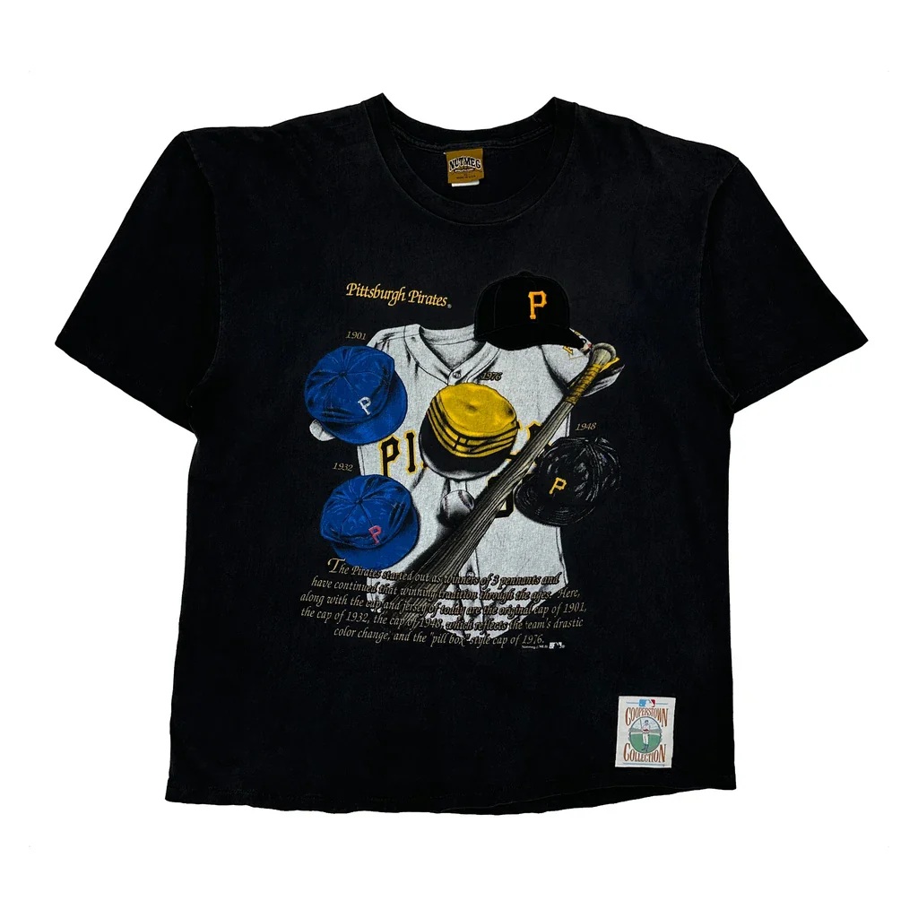 Made In USA, Pittsburgh Pirates Nutmeg Mlb T-Shirt - XL Black Cotton