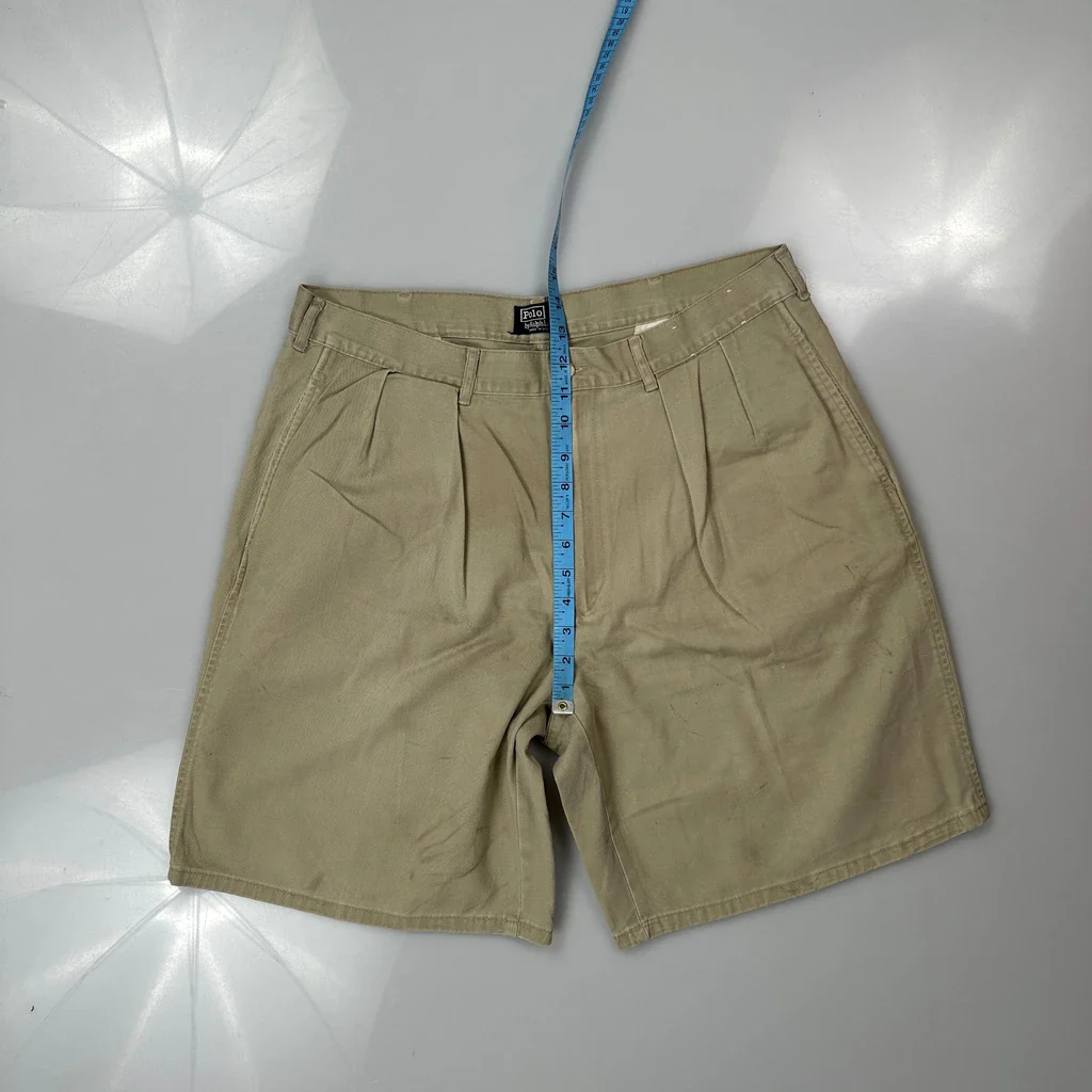 Made In USA Polo By Ralph Lauren Chino Shorts - 34W 9L Khaki Cotton - Image 4
