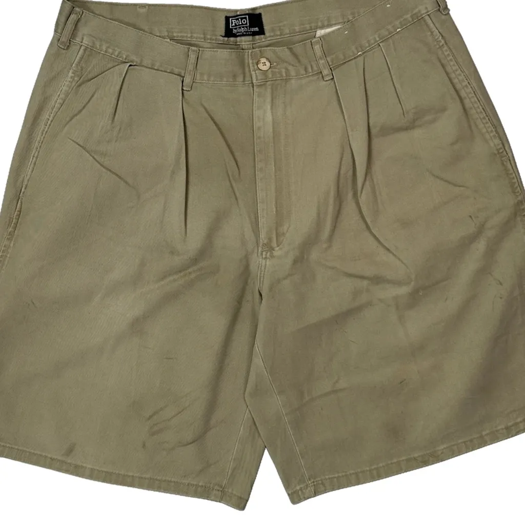Made In USA Polo By Ralph Lauren Chino Shorts - 34W 9L Khaki Cotton - Image 9