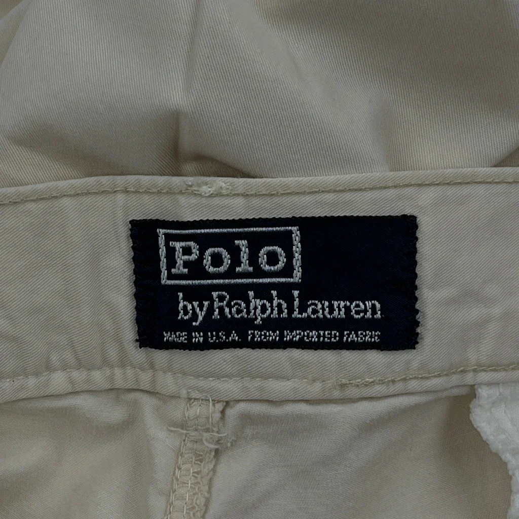 Made In USA Polo By Ralph Lauren Pleated Chinos - 32W 26L Beige Cotton - Image 6