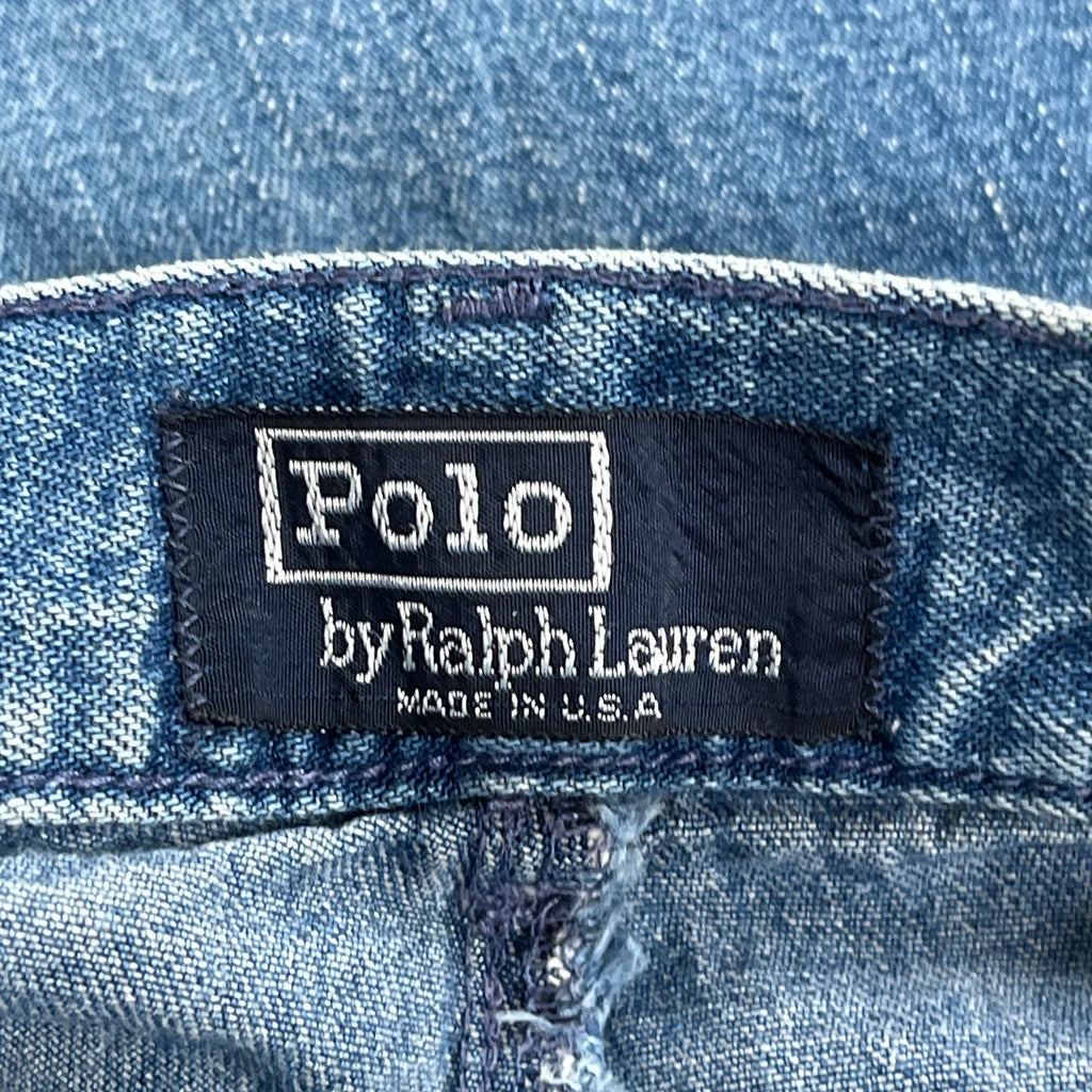 Made In USA Polo By Ralph Lauren Pleated Denim Shorts - 27W 8L Blue Denim - Image 6