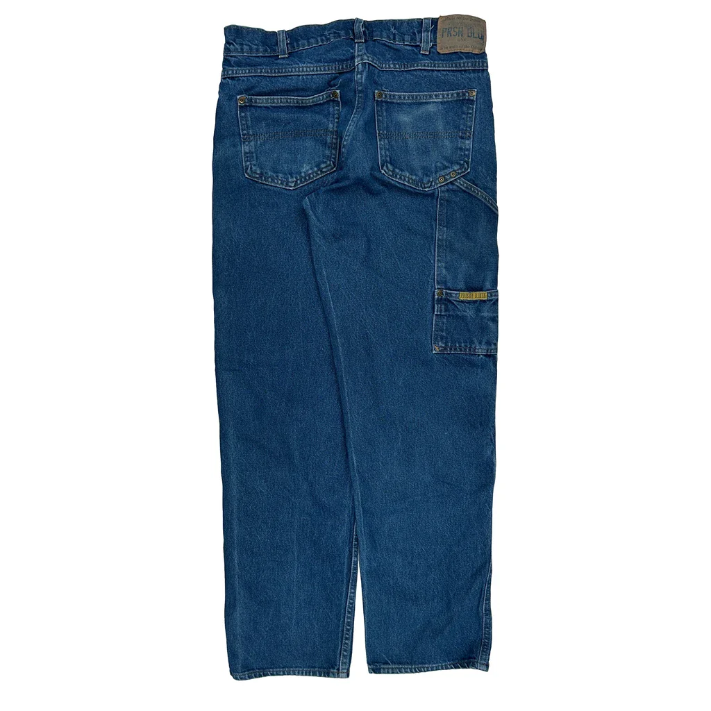 Made In USA Prison Blues Double Knee Carpenter Jeans - 32W 32L Blue Denim