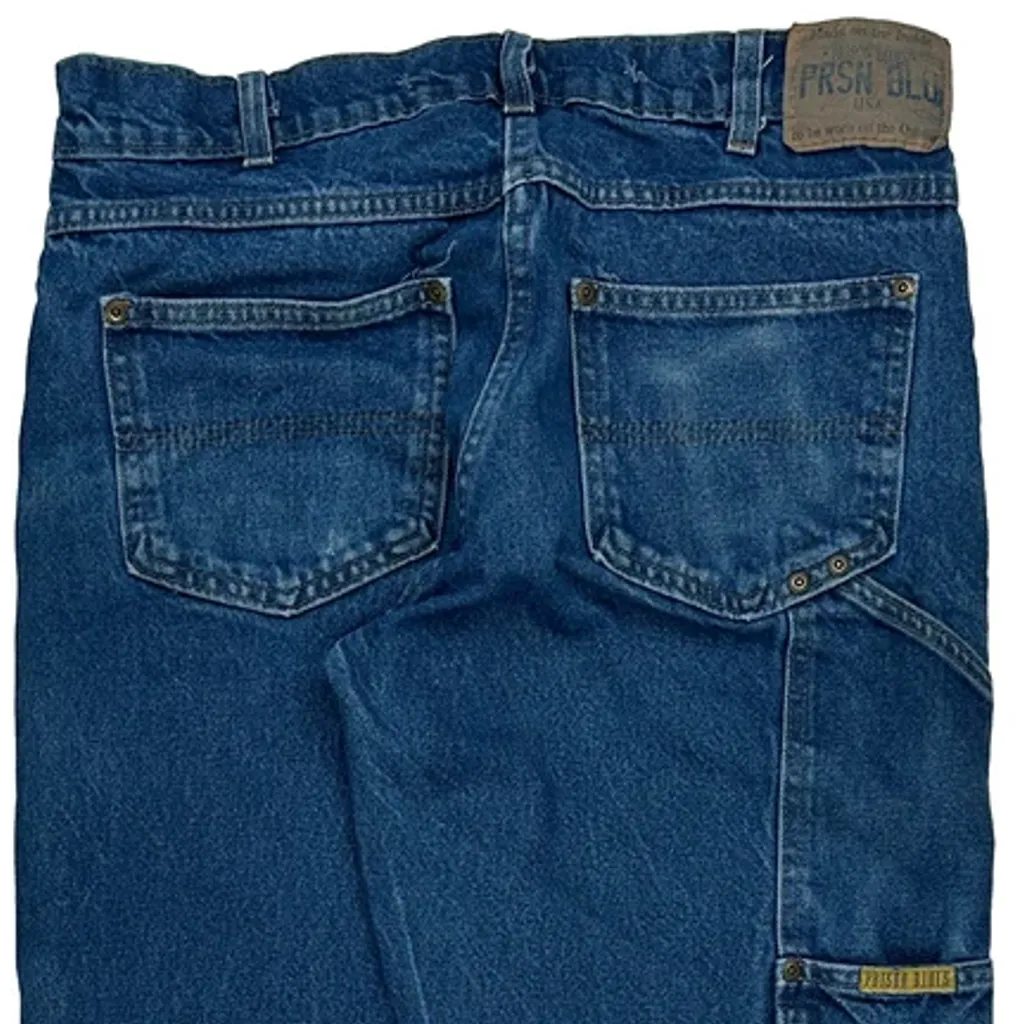 Made In USA Prison Blues Double Knee Carpenter Jeans - 32W 32L Blue Denim - Image 8