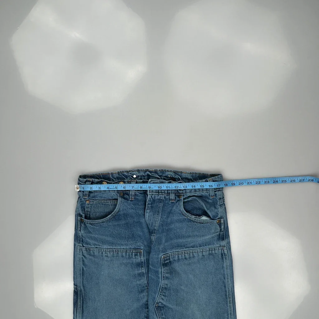 Made In USA Prison Blues Double Knee Carpenter Jeans - 34W 34L Blue Denim - Image 3