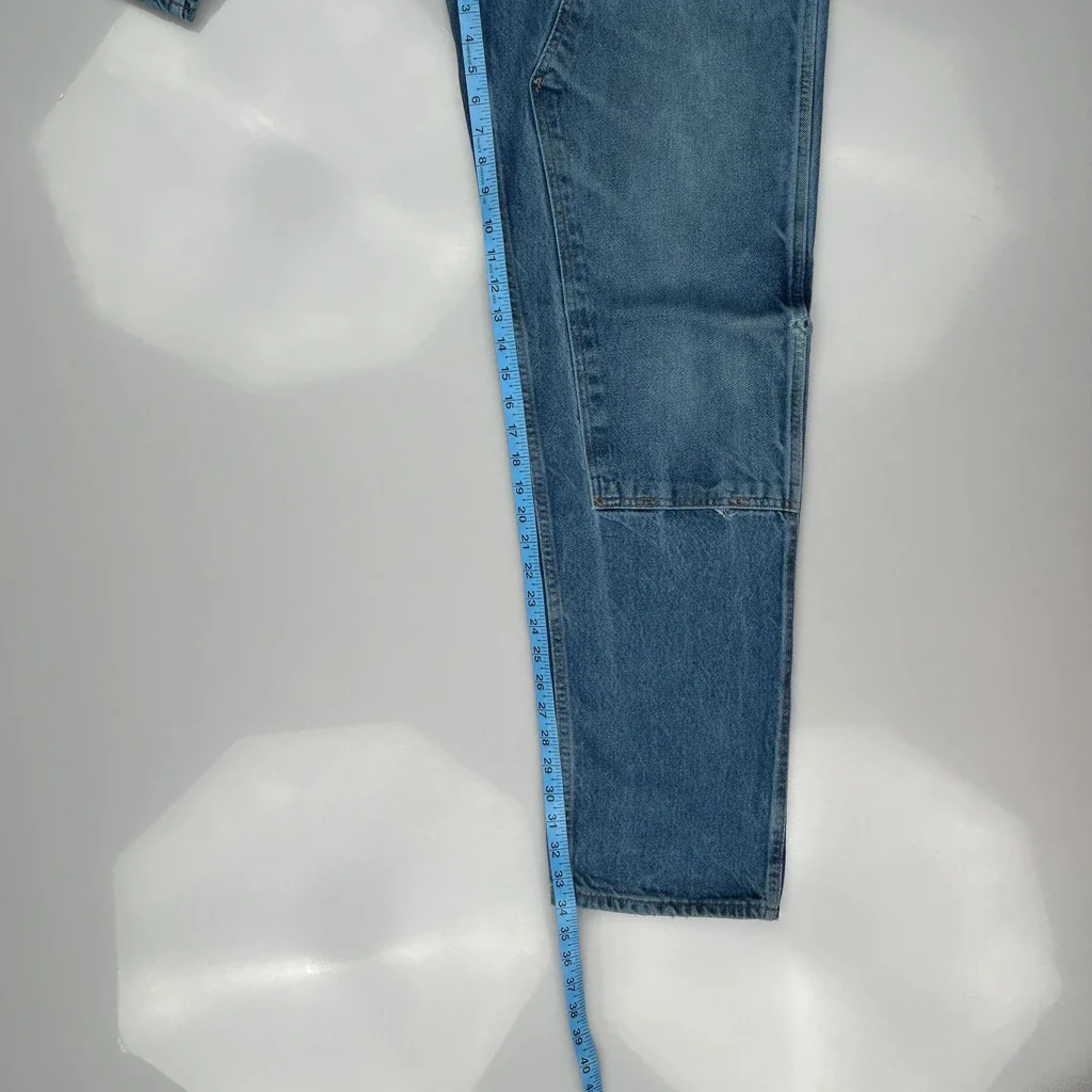 Made In USA Prison Blues Double Knee Carpenter Jeans - 34W 34L Blue Denim - Image 5