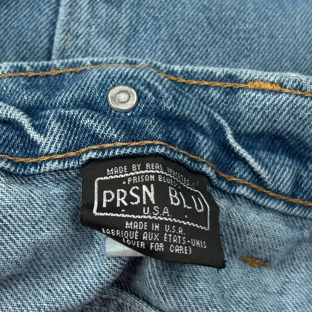 Made In USA Prison Blues Double Knee Carpenter Jeans - 34W 34L Blue Denim - Image 6