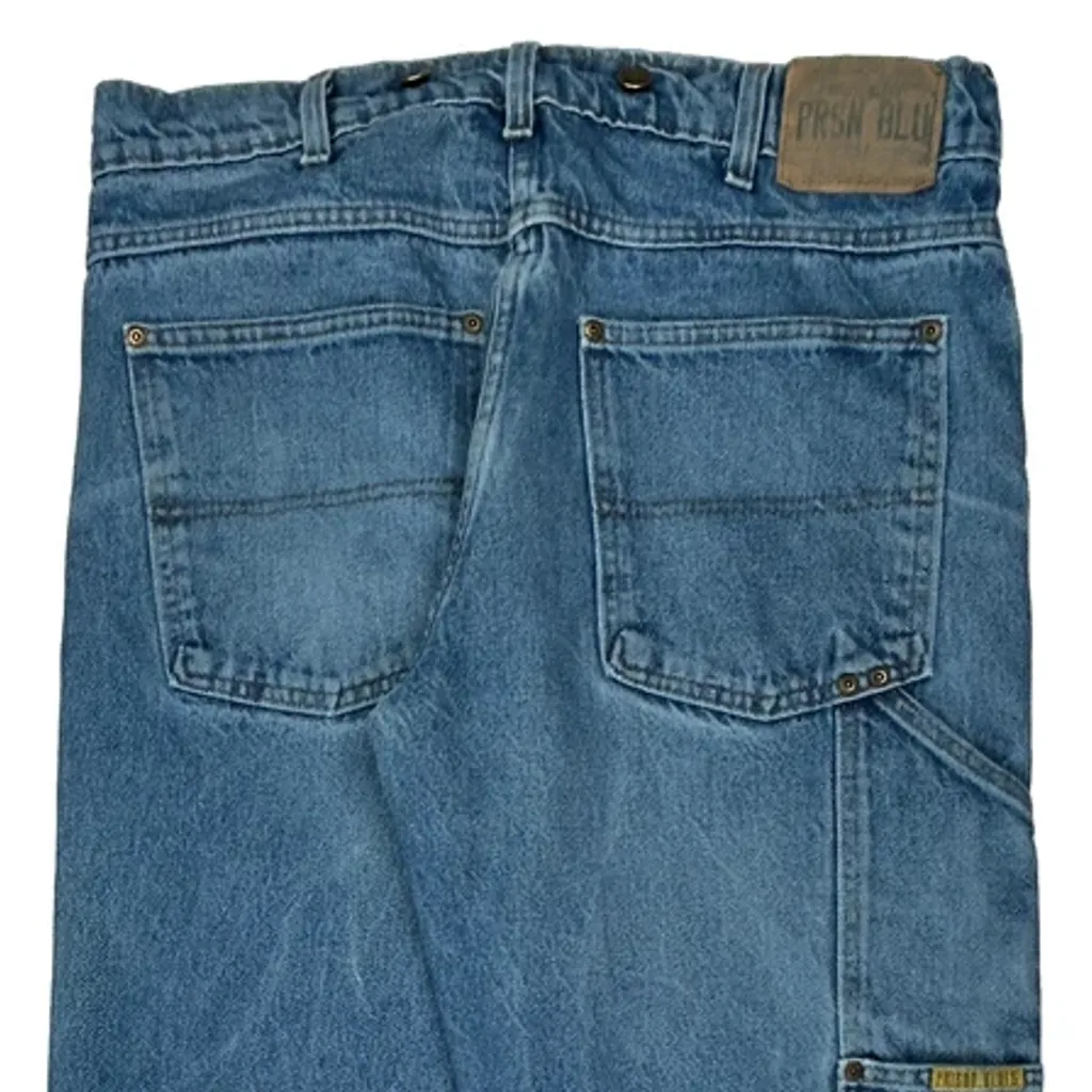 Made In USA Prison Blues Double Knee Carpenter Jeans - 34W 34L Blue Denim - Image 7