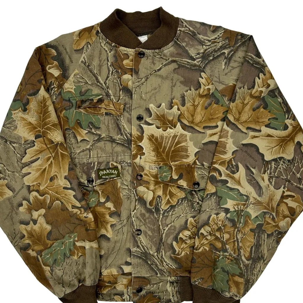 Made In USA Realtree Camo Bomber Jacket - Large Camo Cotton Blend - Image 4