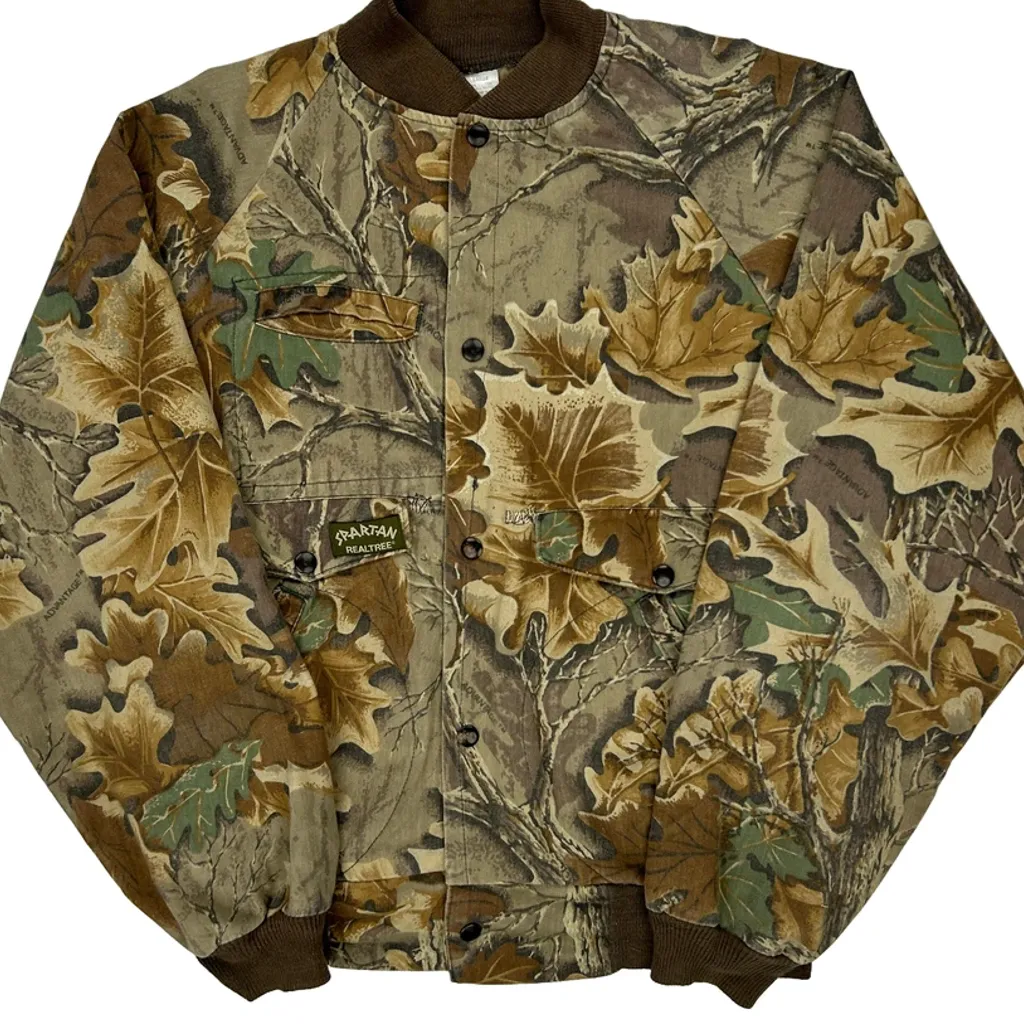 Made In USA Realtree Camo Bomber Jacket - Large Camo Cotton Blend - Image 5