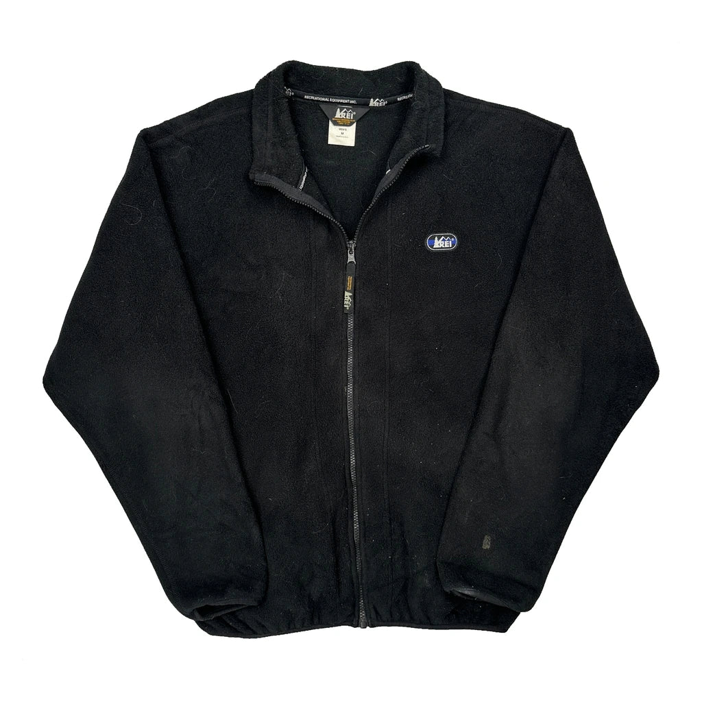 Made In USA Rei Fleece Jacket - Medium Black Polyester