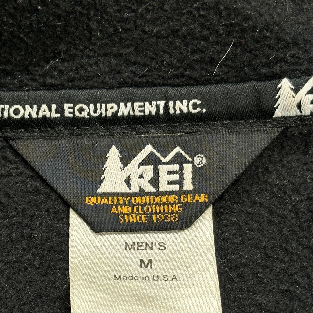 Made In USA Rei Fleece Jacket - Medium Black Polyester - Image 3