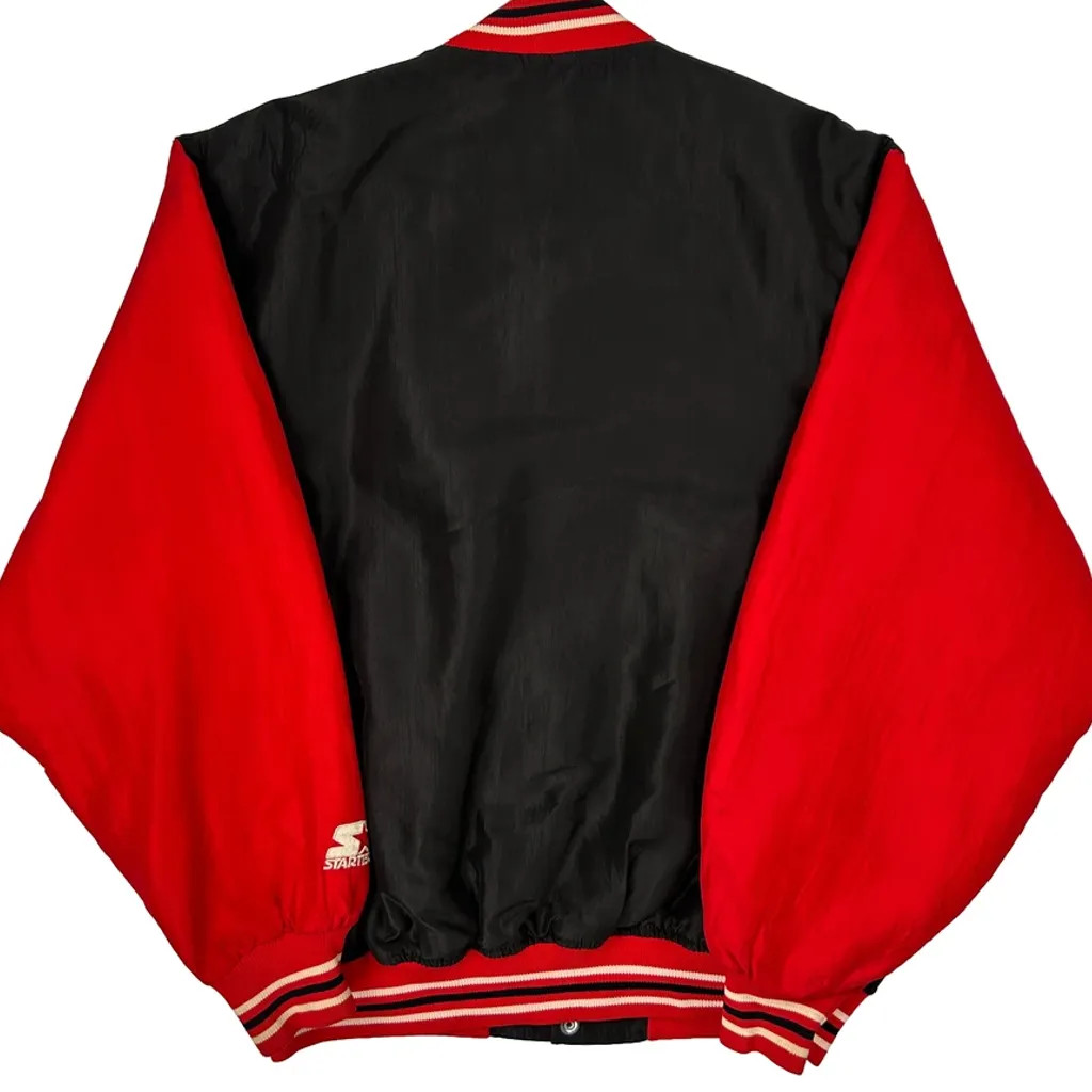 Made In USA Rock Cats Starter Graphic Varsity Jacket - Large Black Nylon - Image 6