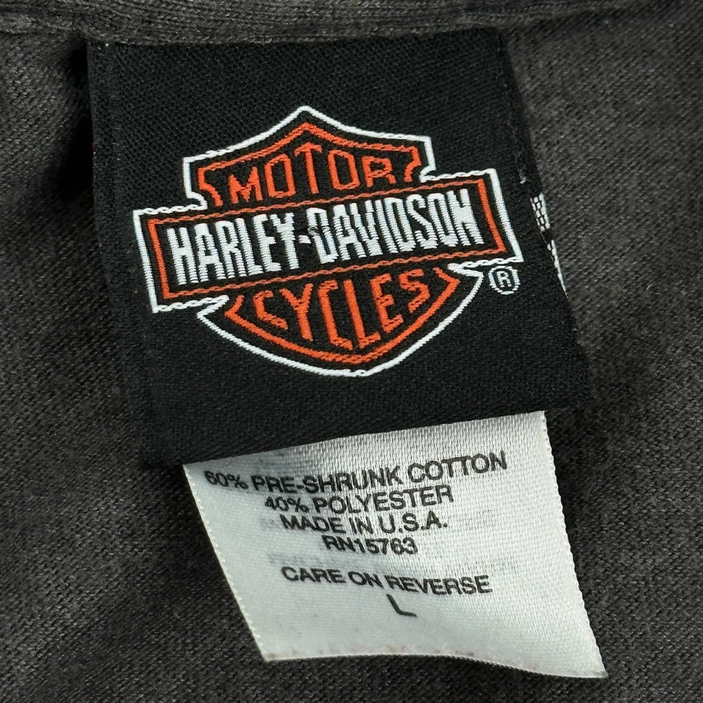 Made In USA, Rocky Mountain 25Th Anniversary Harley Davidson Graphic T-Shirt - Large Grey Cotton - Image 3