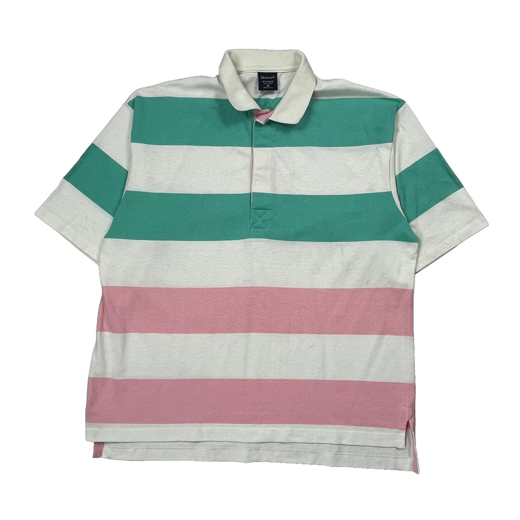 Made In USA Rugger Gant Striped Rugby Shirt - XL Multicoloured Cotton