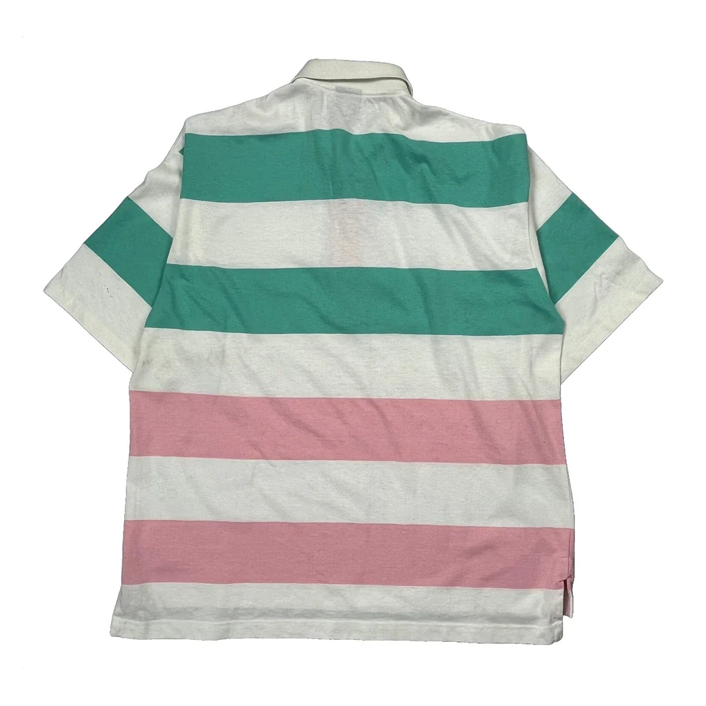 Made In USA Rugger Gant Striped Rugby Shirt - XL Multicoloured Cotton - Image 2