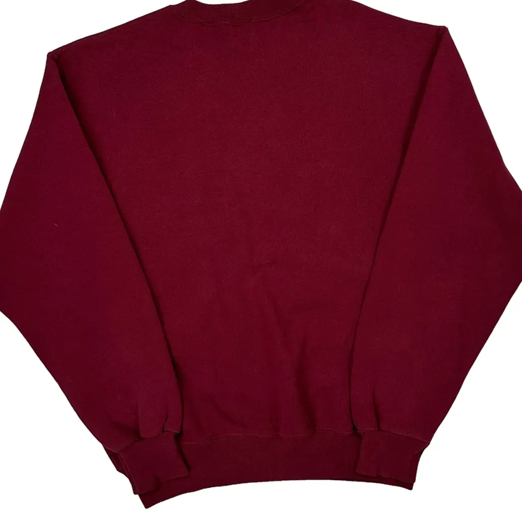 Made In USA Russell Athletic Sweatshirt - Medium Burgundy Cotton - Image 6