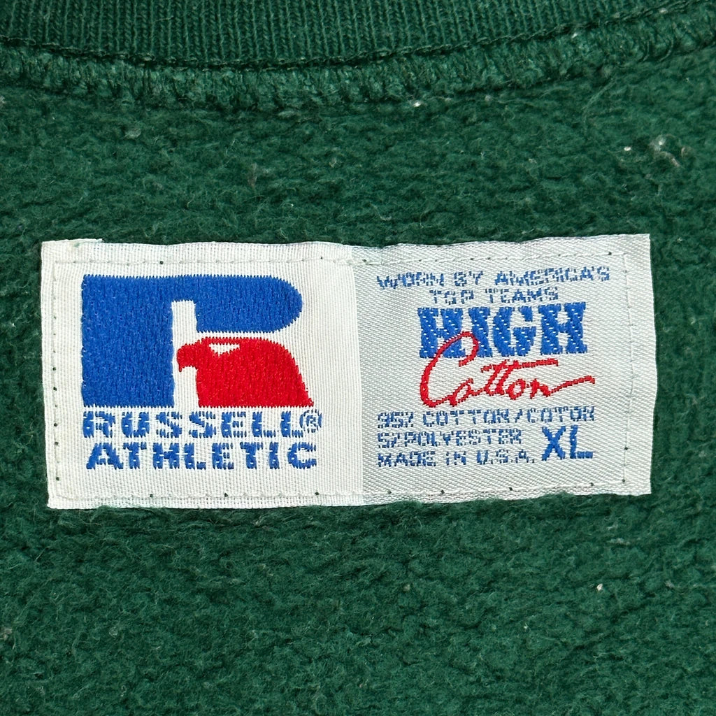 Made In USA Russell Athletic Sweatshirt - XL Green Cotton - Image 3
