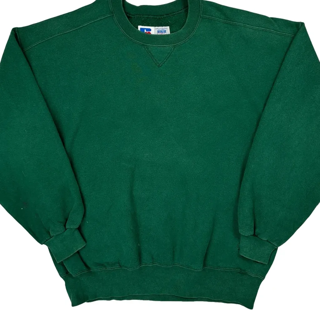 Made In USA Russell Athletic Sweatshirt - XL Green Cotton - Image 4