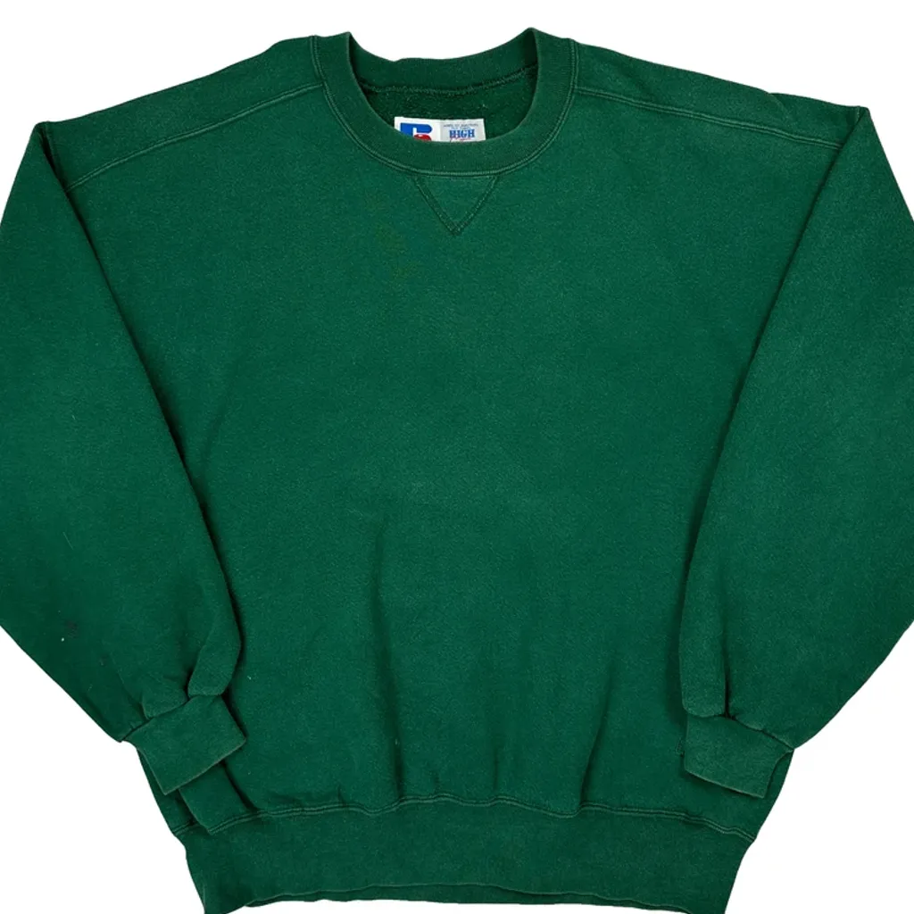 Made In USA Russell Athletic Sweatshirt - XL Green Cotton - Image 5