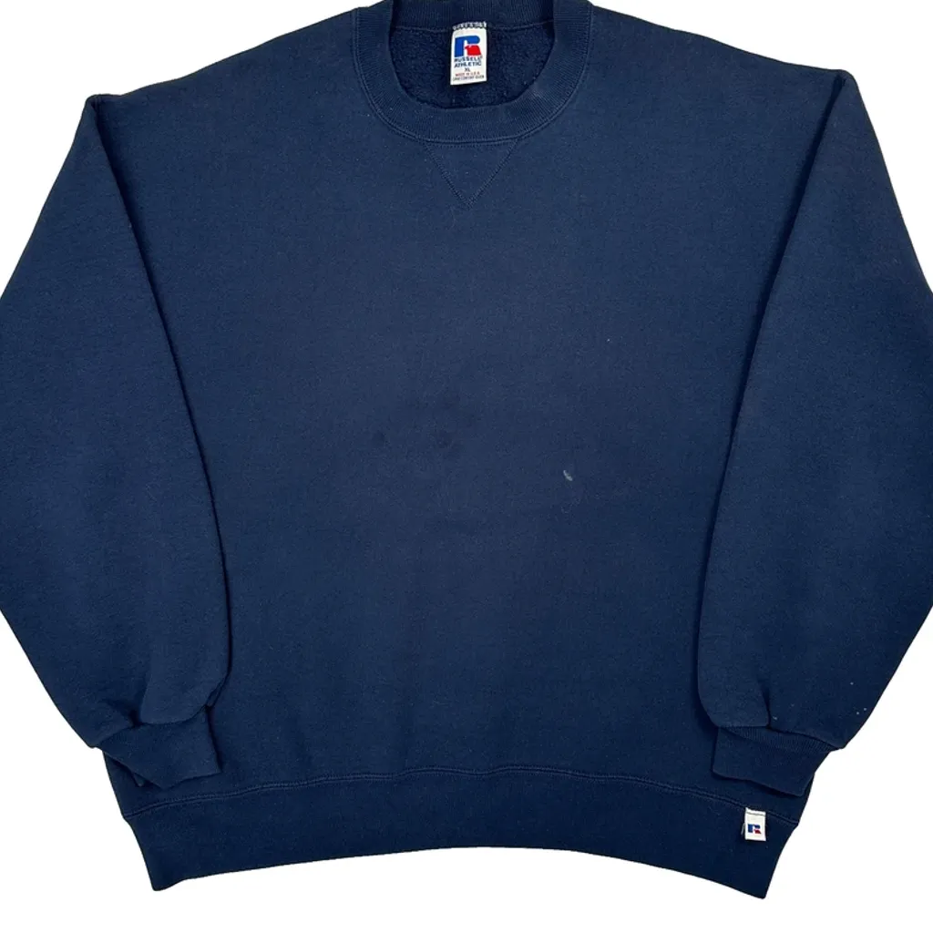 Made In USA Russell Athletic Sweatshirt - XL Navy Cotton - Image 5